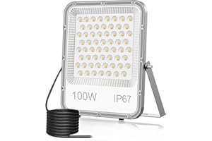 JBdusn Faretto LED da Esterno, 100W Luci da Esterno 6500K Bianca Fredda Faro LED Esterno Impermeabile IP67 - Faretti LED Interna ed Esterna illuminazione giardino per Giardino Cortile Garage Pareti