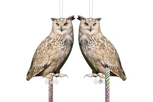 HOMO TRENDS Effaroucheur Oiseaux, Anti Pigeon Balcon, Repulsif Pigeon, Effaroucheur Pigeons Balcon, Corbeau Anti-Pigeon, Hibou Anti Pigeons, Epouvantail pour Balcon Extérieur Jardin 2 Pièces Carton