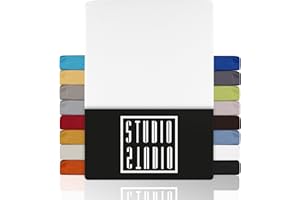 ‎STUDIO STUDIO Basic Spannbettlaken 160x200cm – Jersey-Spannbetttuch aus 100 % gekämmter Baumwolle – Weiß – Öko-Tex Zertifiziert, bügelfrei & elastisch – für Matratzen 15–25 cm