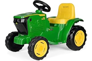 Peg Perego John Deere Mini Tractor - Tractor Eléctrico Montable 6V para Niños Desde 1 Año con Batería Recargable, Luces LED, Claxon, Sonidos y Melodías