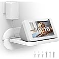 HomeMount Wall Mount for Google Nest Hub (1st & 2nd Gen) / Echo Show 5 (1st & 2nd & 3rd Gen)- Space Saving Smart Speaker Holder Shelf, Easy Installation, Stylish Design (White)