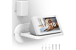HomeMount Wall Mount for Google Nest Hub (1st & 2nd Gen) / Echo Show 5 / Echo Show 11 - Space Saving Smart Speaker Holder Shelf, Easy Installation, Stylish Design (White)