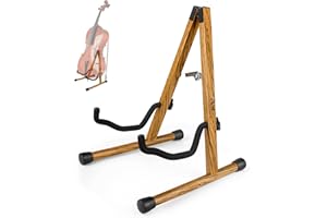 DIDA Cello Stand with Bow Holder, Wooden A-Shape Floor Stand with Padded Foam, Fits 1/2, 3/4, 7/8, 4/4 Full-Size, Cello Holder for Home and Studio Display (Zebrawood, Cello)