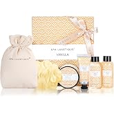 Birthday Gifts for Women Spa Luxetique Gifts for Women 6PCS Gift Set, Skin Care Set Vanilla Gift Basket, Unique Relaxation Sp