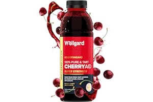 Wellgard Tart Cherry Juice, CherryAid 100% Montmorency, Juice 500ml, Sour, Made in UK