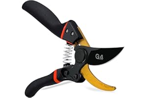 G4GADGET 8" Garden Secateurs – Heavy Duty Pruning Shears with SK5 Steel Blade, Non-Slip Grip & Safety Lock | Professional Garden Scissors for Plants, Flowers, Hedges & Branches