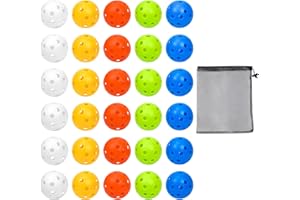 Reyshin 30 Pcs Air Flow Practice Golf Balls 42mm, Limited Flight Golf Balls High Strength Hollow Plastic Golf Training Balls for Driving Range Swing Practice Home Use Outdoor