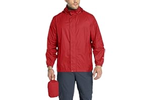33,000ft Veste de pluie pliable avec capuche rangeable, légère et imperméable, coupe-vent, pour activité en plein air, pour homme