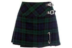 The Scotland Kilt Company Ladies Scottish Adjustable Mini Billie Kilt 13” Length - Black Watch - Various Sizes