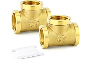 GASHER 2 piezas de latón Tee Fitting, 1/2 "x 1/2" x 1/2 "BSP hembra accesorios de tubería