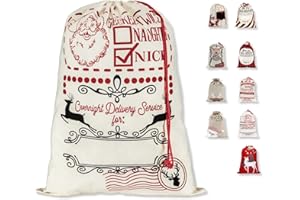 LessMo Großer Santa Weihnachtssack, Weihnachten Tasche Weihnachtsmannsack mit Kordelzug, [Ort zum Schreiben von Wünschen] Santa Sack Xmas Geschenk Packtaschen für Weihnachtsfeier Dekoration (Red dot)