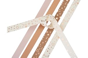 Generisch Heyda 204875503 Faltstreifen-Set für Fröbelsterne 1,5 x 45cm, 4 Motive Sortiert Kupfer/Natur