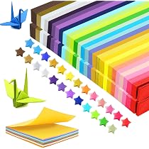 PATIKIL Carta Per Origami Stelle - 90 Strisce Arancioni 24x1 Cm, 10 Colori Fluorescenti, Per Decorazioni Fai Da Te E Regali - 5