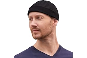 CHARM Casquette sans Visiere Docker Cap 100% Coton, Chapeau Marin Bonnet Baseball Toque Originale, Docker Hat sans Bord Femme Et Bob Homme Taille Ajustable