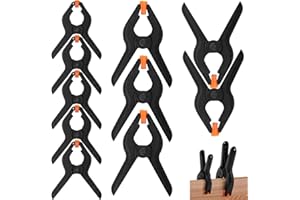 HEEDPEIUR 10 Pcs Spring Clamps Heavy Duty Nylon Spring Clips 3 inch Plastic Wood Clamps and 2 inch Muslin Spring Clamps for DIY Project Photo Studios Woodwork Artwork Photo Background (5 * 3inch+5 * 2inch)