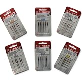 Super Pack of 30 Singer Sewing Machine Needles for Universal and Cotton Fabrics Thickness 60, 70, 80, 90, 100 and 110