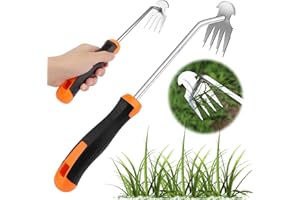 TNOMSNO Estirpatore Erbacce, Sarchiatore per Erbacce estirpatore Erbacce da Giardino, Estirpatore Manuale per Giardino per Giardini, Patii (Arancione)