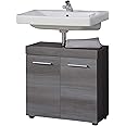 trendteam smart living Badezimmer Waschbecken Unterschrank Schrank Runner, 58 x 57 x 31 cm in Rauchsilber Dekor mit viel Stau