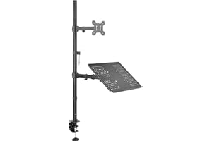 VIVO Laptop i monitor LCD od 13 do 32 cali, stojak na biurko, bardzo wysoki, regulowany stojak, pasuje do laptopów o przekątnej do 43.2 cm (STAND-V012C)