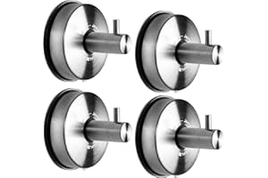 JOMOLA Gancho Ventosa para Toalla Toallero Con Ventosa Para Baño Cocina Colgador De Pared Sin Taladro Gancho De Pared Con Percha Accesorios De Baño Inoxidable Acabado Cepillado, 4 Piezas