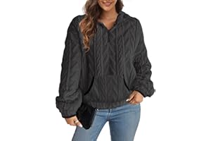 Koerye Donna Felpa Senza Cappuccio in Pile Pullover Jacquard Casual Pile Top Termico Eleganti Hoodie Fleece Jumper Maglietta Autunno Invernali