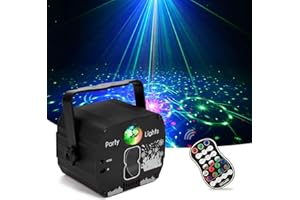 Nauotk Lampe de Scène avec Télécommande, Rotative 360° Boule Disco avec Stroboscope, 64 Modes RGB UV, Lumière Disco Contrôlée par Musique, Lumiere Soirée avec 2m Câble USB (Taille de la trompette)