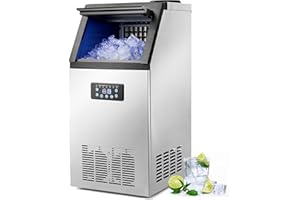 CREWORKS Machine à Glaçons Commerciale 480W 58kg/24h Ice Maker Professionnel 36 Pièces Écran LCD Storage de 10kg pour Maison Bureau Restaurant Bar Café