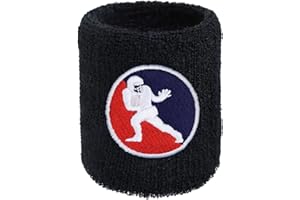 EXPRESS-STICKEREI Football opaska przeciwpotowa Exclusive NFL haft opaska przeciwpotowa z haftem i absorbującą frotte, na nadgarstek, czarna opaska fitness na nadgarstek, prezent sportowy, opaska przeciwpotowa