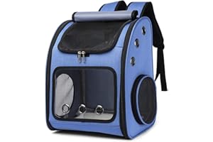 ALLSOPETS plecak dla kotów przezroczysta siatka oddychający plecak dla psów Camping na zewnątrz torba do przewozu zwierząt odpowiednia dla kotów małych psów szczeniak królik Niebieski