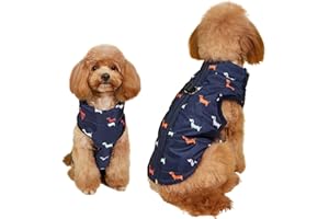 Asmea Dog Coat Warm Dog Jacket with D-ring Puppy Coats Waterproof with Harness Winter Coats for Small Medium Large Dogs Cold Weather Dogs Clothes Dachshund Coat S Blue