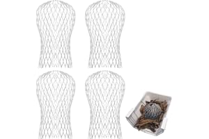 LAOJU Gutter Downspout Guard, 4PCS Aluminum Down Pipe Filter Mesh Gutter Guards Expandable Leaf Strainer Gutter Screen Covers Down Pipe Protectors