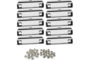 ‎MEETORY Meetory Klemmbrett Clip, Klemmbrett Klemme mit Gummigriff, Klemmen Metall Clipboard A3 A4 A5, Klemmbretter für Befestigung auf der Klemmbrett Vorderseite, Loch zum Aufhängen, 10 Stück
