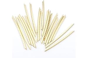 Unxuey Guitar Fret Wires 20pcs 2.0mm Width Copper Bass Fingerboard Gold Tone for Classical Acoustic Guitars Gold