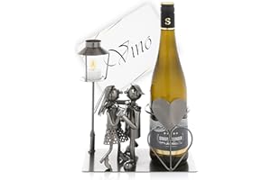 Nordstern Portabottiglie coppia danzante con lanterna per candela - Portabottiglie con biglietto di auguri come regalo di coppia per matrimonio o fidanzamento