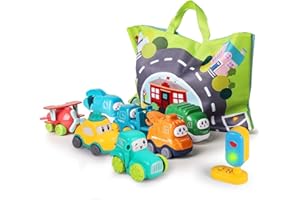 LERRBO 7 Vehicles with Map and Blue Traffic Light|1st Birthday Gifts for Toddler Toys Age 1-2|Baby Toys for 1 2 Year Old Boy|12 Year Old Boy Birthday Gift for Infant Toddlers