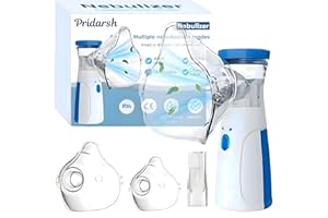 Pridarsh Nebulizer,Portable Mesh Nebulizer Mini Vaporizers Handheld Atomizers for Adults and Children,Ultrasonic Humidifier for Home and Travel Use, Steam Mesh Inhalators (2025 Blue)