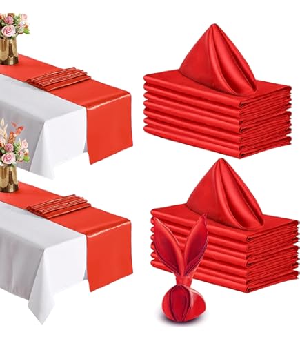 Serviettes En Tissu De Noël 8 Pcs Rouge Et Vert Serviettes De