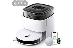 LEFANT M3 Robot Aspirapolvere Lavapavimenti con Mappatura, Doppio mocio Rotante 200 giri/min, 12,000 Pa, Navigazione dToF, Evitamento ostacoli PSD, Asciugatura, Auto-Svuotamento, WIFI/App/Alexa