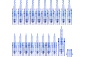 Kapokr 20 Stück Microneedling Nadeln 36 Pins Microneedling Pen Ersatz Derma Pen Bajonetttyp Dermapen Microneedling für Hautwiederherstellung Gerät (Einzeln Verpackt, Blau)