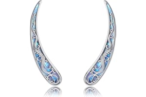 URONE Filigrane Ohr-Crawler-Ohrringe aus Sterlingsilber mit Opal-/Abalone-Muschel Ohrkletterer-Ohrringe Vintage-Stil Filigraner Schmuck Geschenke für Damen