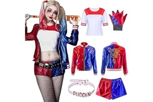 Forfamy Quinn Costume Quinn Fancy Dress for Kids Adult Halloween Villain Costume for Halloween Cosplay