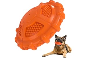 MASBRILL Juguetes para Perros Indestructible, Masticador Juguete para Perro Grandes Pequeños Medianos, Squeak Juguetes Interactivos para Perros Caucho Natural, Juguetes Perro con Sabor Leche, Naranja