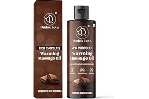 Dude's Love - Organic - Essential Warming Body Massage Oil - Chocolate | No Stain - Non-Sticky | Nourish & Moisturize Skin | Aromatherapy Vegan Oil - 100ML
