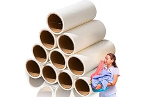 ‎RETOO Retoo Zestaw rolek do kłaczków, 600 arkuszy, 10 x 60 arkuszy, zapasowe rolki do usuwania sierść zwierząt, kotów, psów, ubrań, bardzo lepkie, przenośne