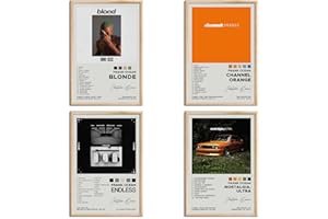 OMLE Frank Ocean Signed Limited Album Cover Posters - Canvas Wall Art HD Prints Set of 4 for Teen and Girls Dorm Decor - 8x12 inch Unframed