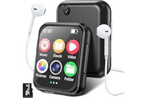 OGVDOE 64Go Lecteur MP3 Bluetooth 5.4, 2.0" MP3 Player sans Perte HiFi MP4 Baladeur avec Caméra, Photo Album, Enregistreur, Haut Parleur, Radio FM (A30)