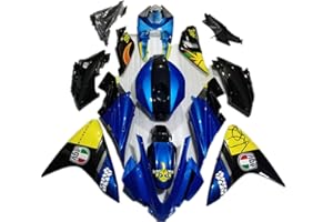 ADMOTO Kit completo de carenados de plástico ABS para motocicleta de inyección preperforada para Yamaha R125 2008-2013 (F azul)