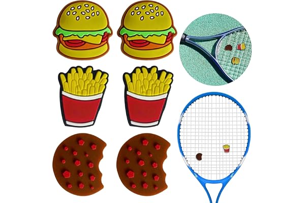 DBAILY Amortisseurs De Raquette De Tennis,6pcs Amortisseurs De Tennis dans Forme Mignonne Pratique Gel De Silice Personnalité Amortissement pour Les Sports De Tennis en Plein Air