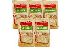 ‎MIGASE Dinkelbrot Brotbackmischung von Frießinger Mühle, 5x500g, für den Backofen, Holzofen oder Brotbackautomaten.