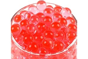 ZOWOKI Water Beads for Vases 6,000 Plus - 50 g Water Gel Jelly Balls Vase Filler - Beads for Floating Candles Making, Wedding Party, Decorative Home Accessories Plants and Craft (50g Red)